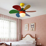 Modern 30 Inch LED Ceiling Fan Light for Kids Room with Silent Motor and Three Speed Dual Control