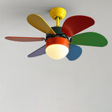 Modern 30 Inch LED Ceiling Fan Light for Kids Room with Silent Motor and Three Speed Dual Control