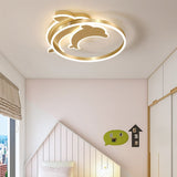 Modern Creative Dolphin LED Ceiling Lamp Three Color Dimmable Flush Mount Light Fixture