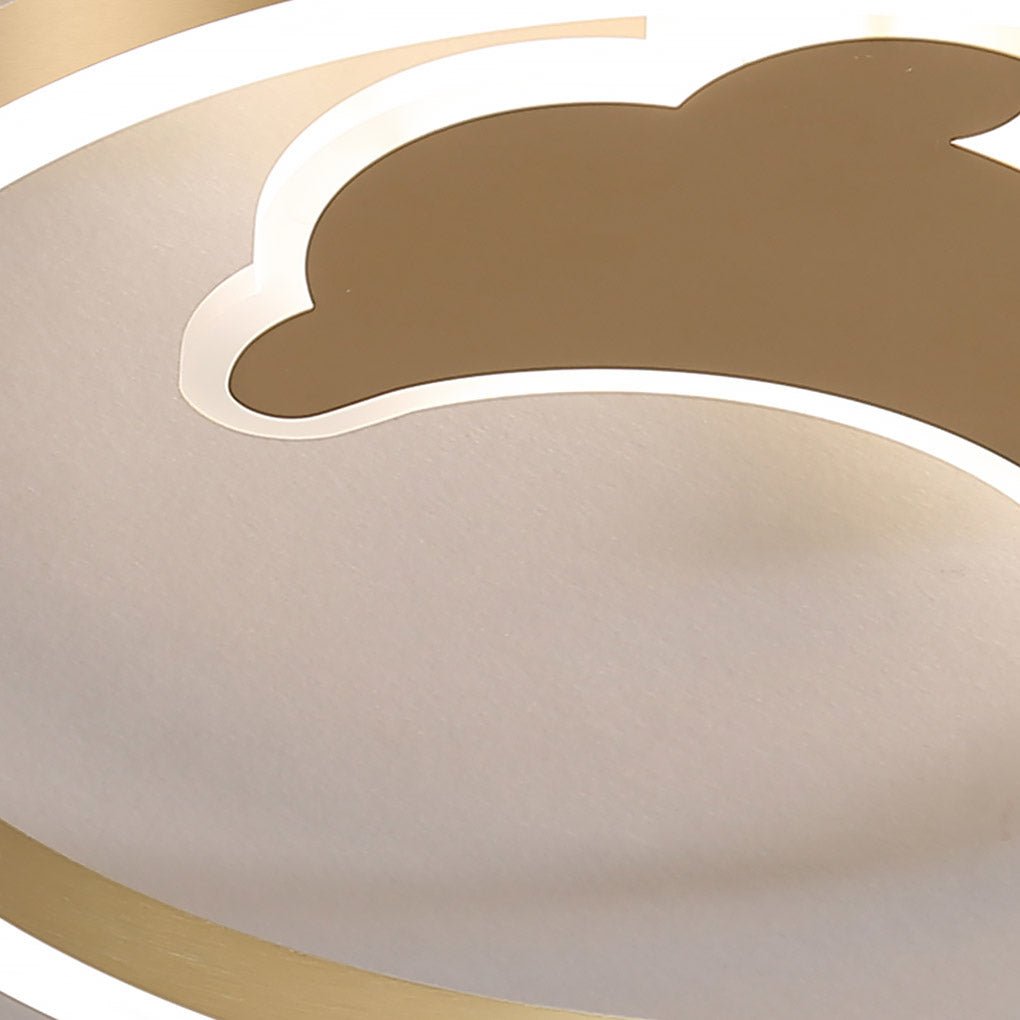 Modern Creative Dolphin LED Ceiling Lamp Three Color Dimmable Flush Mount Light Fixture