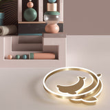 Modern Creative Dolphin LED Ceiling Lamp Three Color Dimmable Flush Mount Light Fixture