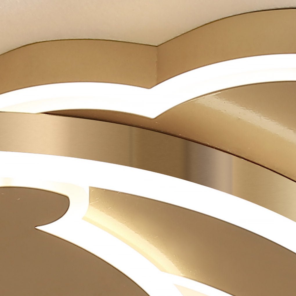 Modern Creative Dolphin LED Ceiling Lamp Three Color Dimmable Flush Mount Light Fixture