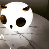 Animal Shaped Glass Table Lamp Modern Owl Rabbit Penguin Gold Bedside Nightstand Light
