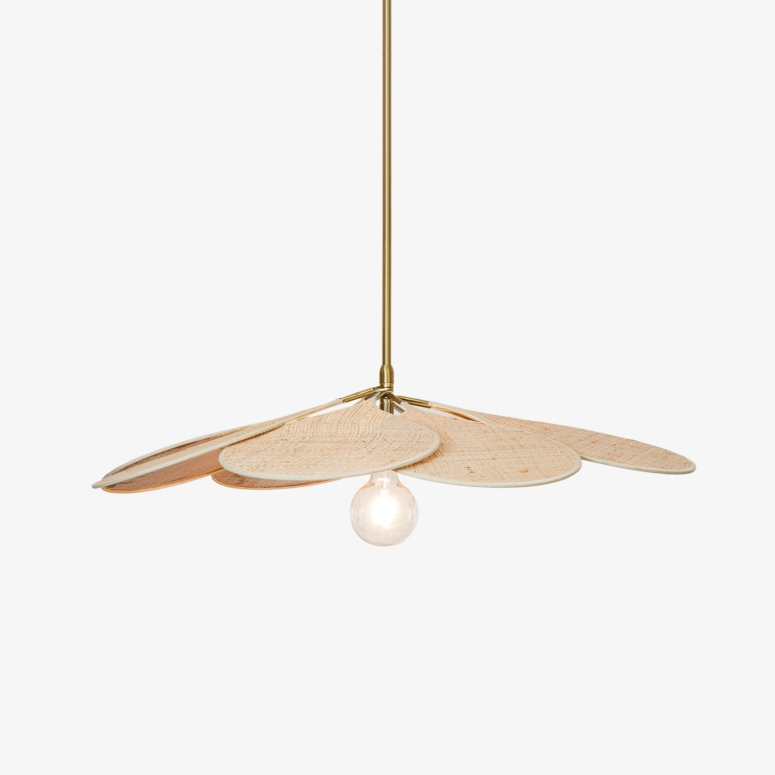 Petals Bloom Floral Rattan Pendant Light Modern Boho Ceiling Fitting for Living Room Bedroom