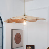 Petals Bloom Floral Rattan Pendant Light Modern Boho Ceiling Fitting for Living Room Bedroom