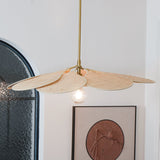 Petals Bloom Floral Rattan Pendant Light Modern Boho Ceiling Fitting for Living Room Bedroom