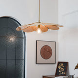 Petals Bloom Floral Rattan Pendant Light Modern Boho Ceiling Fitting for Living Room Bedroom