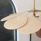 Petals Bloom Floral Rattan Pendant Light Modern Boho Ceiling Fitting for Living Room Bedroom