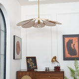 Petals Bloom Floral Rattan Pendant Light Modern Boho Ceiling Fitting for Living Room Bedroom