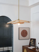 Petals Bloom Floral Rattan Pendant Light Modern Boho Ceiling Fitting for Living Room Bedroom