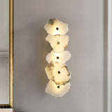 Petra Modern Alabaster Wall Sconce Gold LED Interior Light for Living Room and Bedroom