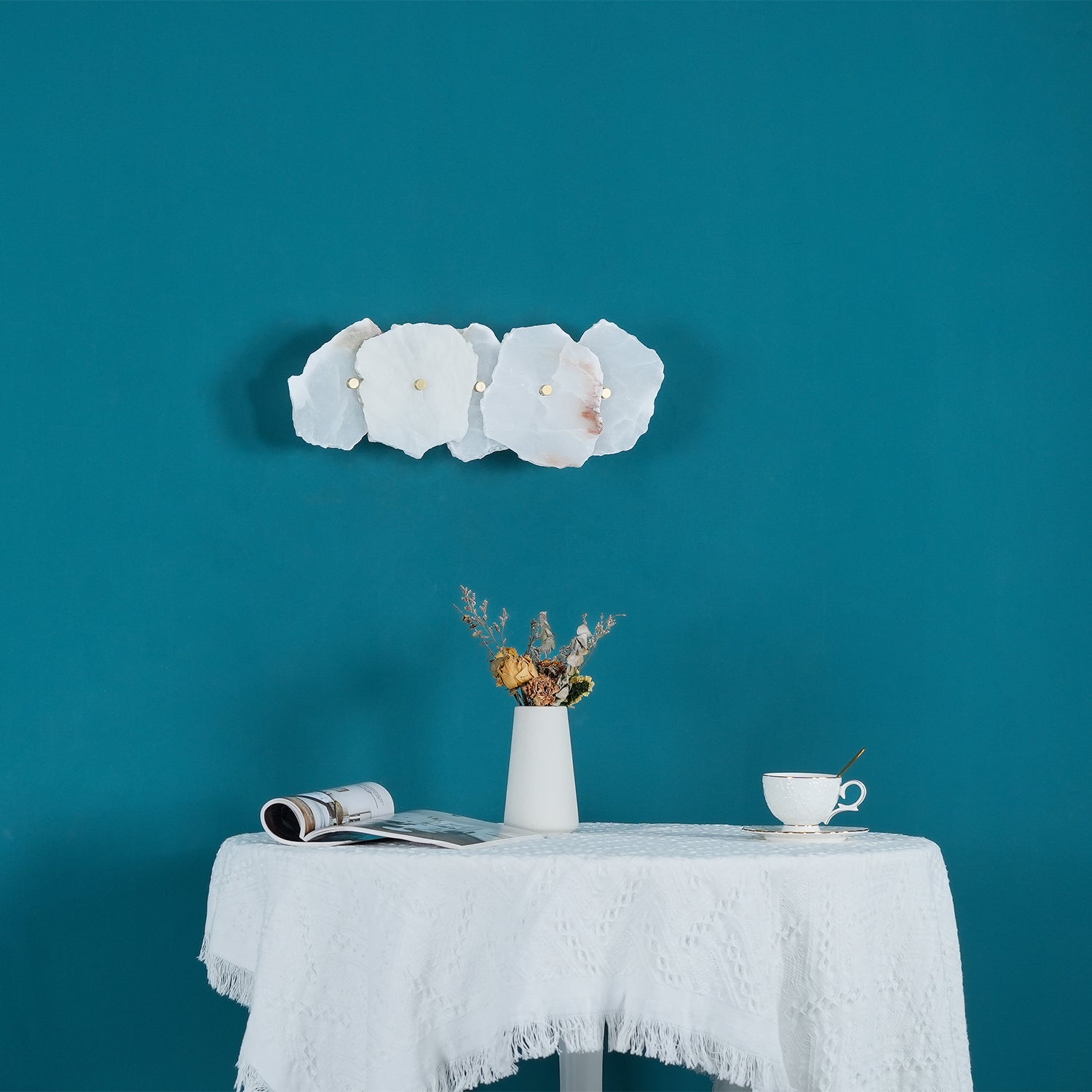Petra Modern Alabaster Wall Sconce Gold LED Interior Light for Living Room and Bedroom