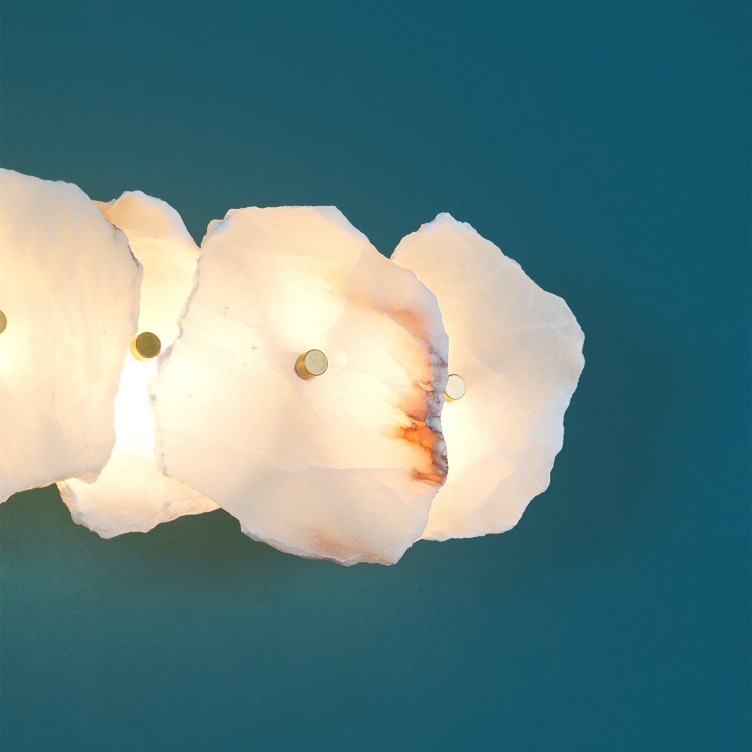 Petra Modern Alabaster Wall Sconce Gold LED Interior Light for Living Room and Bedroom