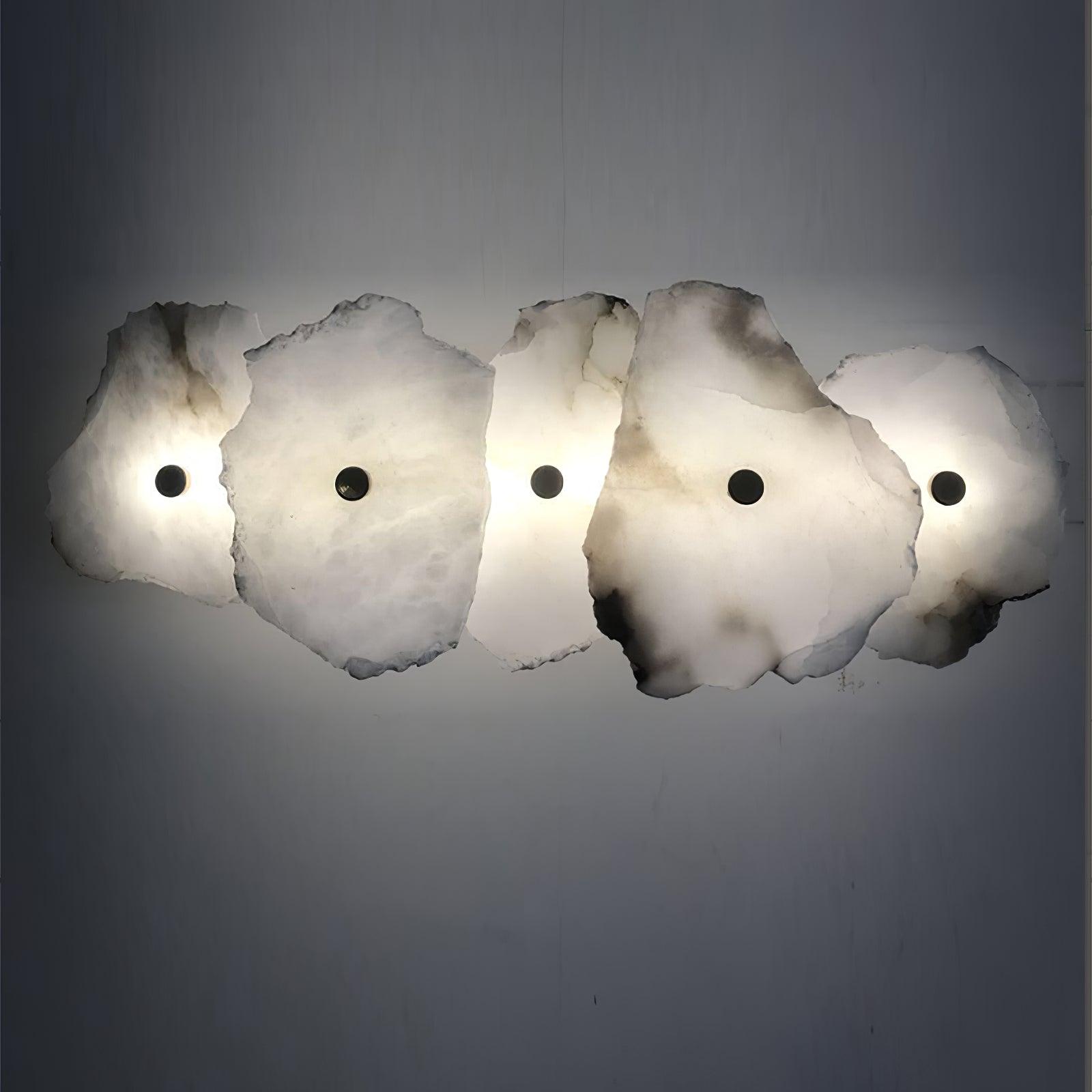 Petra Modern Alabaster Wall Sconce Gold LED Interior Light for Living Room and Bedroom