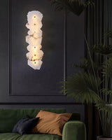 Petra Modern Alabaster Wall Sconce Gold LED Interior Light for Living Room and Bedroom