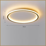 Modern Round LED Ceiling Light Ultra Thin Black Flush Mount Fixture for Bedrooms