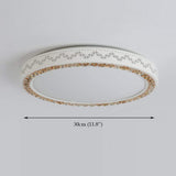 Modern White Circular Geometric Pattern LED Ceiling Light Flush Mount Fixture