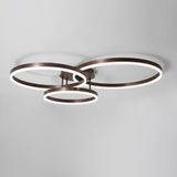 Modern 3 Ring Geometric LED Flush Mount Ceiling Light Minimalist Acrylic Living Room Fixture