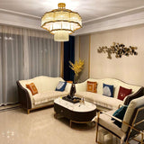 Pharo II Tiered Crystal Pendant Light Modern Luxury Chandelier in Gold and Black Finish