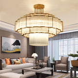 Pharo II Tiered Crystal Pendant Light Modern Luxury Chandelier in Gold and Black Finish