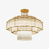 Pharo II Tiered Crystal Pendant Light Modern Luxury Chandelier in Gold and Black Finish