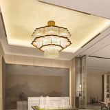 Pharo II Tiered Crystal Pendant Light Modern Luxury Chandelier in Gold and Black Finish