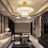 Pharo II Tiered Crystal Pendant Light Modern Luxury Chandelier in Gold and Black Finish