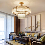 Pharo II Tiered Crystal Pendant Light Modern Luxury Chandelier in Gold and Black Finish