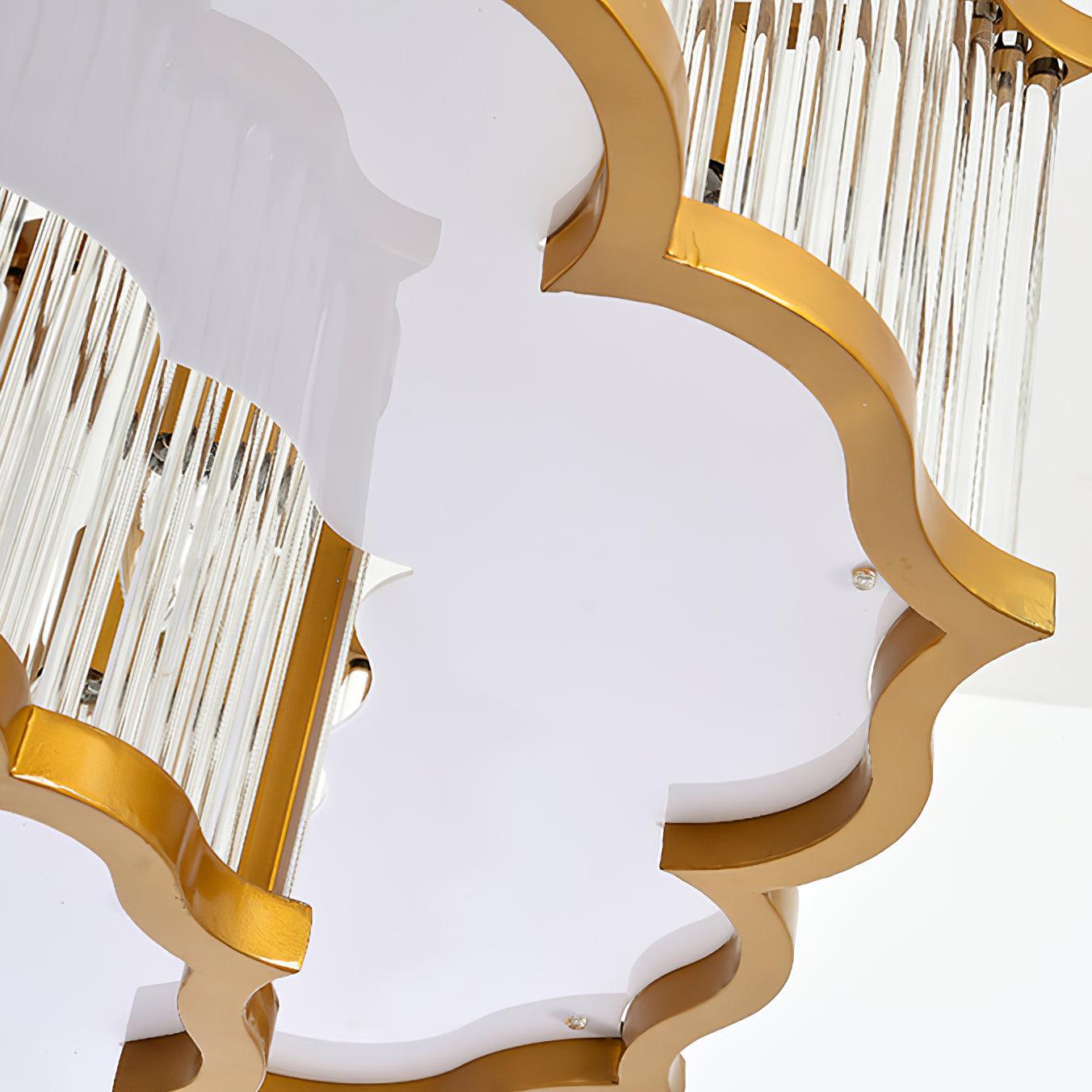 Pharo II Tiered Crystal Pendant Light Modern Luxury Chandelier in Gold and Black Finish