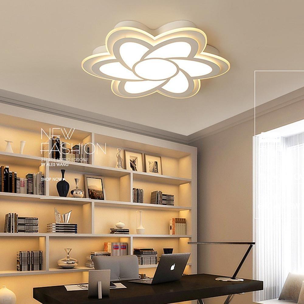 Modern Geometric Flower Petal LED Flush Mount Ceiling Light Acrylic Chandelier for Living Room