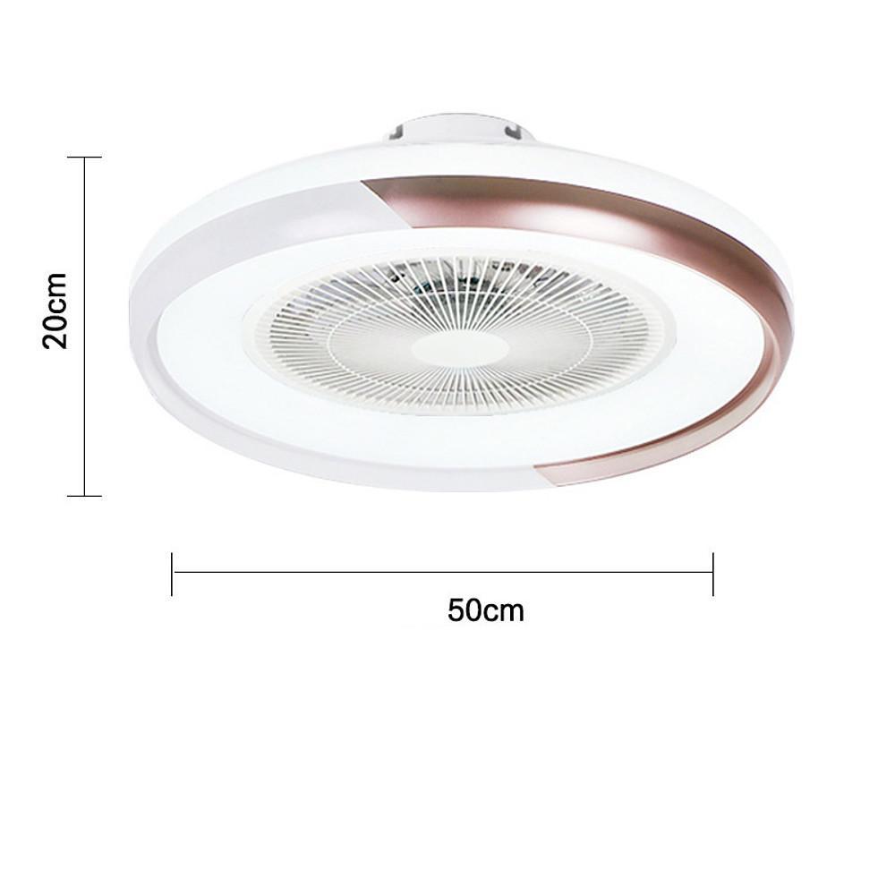 Modern 20 Inch Low Profile Bladeless Ceiling Fan with Dimmable LED Light and Remote Control