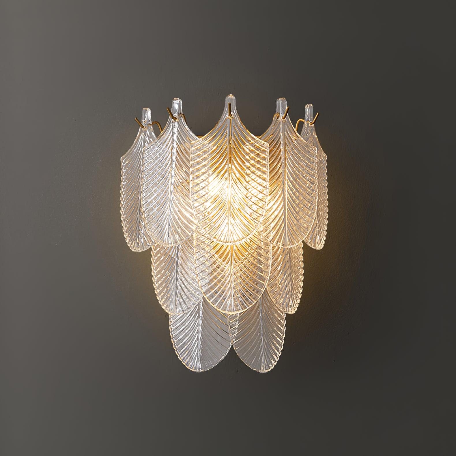 Piemonte Textured Glass Wall Sconce Brass Indoor Lighting Fixture G9 Base