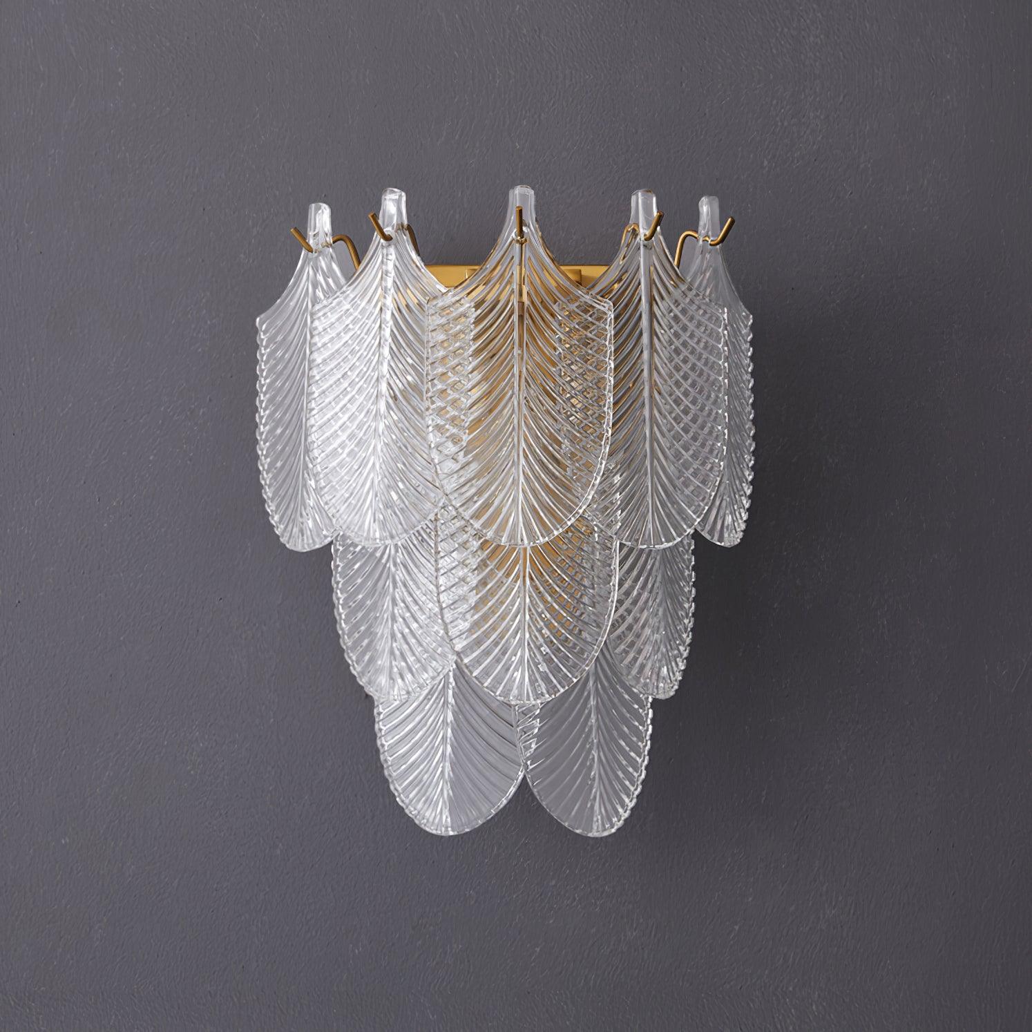 Piemonte Textured Glass Wall Sconce Brass Indoor Lighting Fixture G9 Base