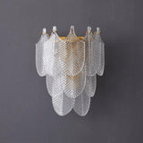 Piemonte Textured Glass Wall Sconce Brass Indoor Lighting Fixture G9 Base