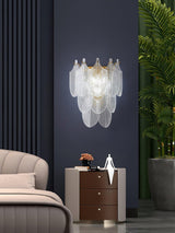 Piemonte Textured Glass Wall Sconce Brass Indoor Lighting Fixture G9 Base