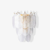 Piemonte Textured Glass Wall Sconce Brass Indoor Lighting Fixture G9 Base
