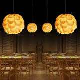 Pinecone Natural Ash Wood Pendant Light Organic Design Ceiling Fixture for Modern Home Interior Lighting