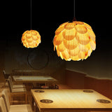 Pinecone Natural Ash Wood Pendant Light Organic Design Ceiling Fixture for Modern Home Interior Lighting