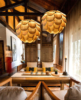 Pinecone Natural Ash Wood Pendant Light Organic Design Ceiling Fixture for Modern Home Interior Lighting