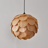 Pinecone Natural Ash Wood Pendant Light Organic Design Ceiling Fixture for Modern Home Interior Lighting