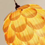 Pinecone Natural Ash Wood Pendant Light Organic Design Ceiling Fixture for Modern Home Interior Lighting