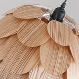 Pinecone Natural Ash Wood Pendant Light Organic Design Ceiling Fixture for Modern Home Interior Lighting