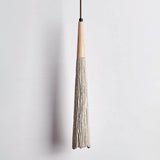 Pleated Concrete Pendant Light with Wood Accents for Modern Dining and Kitchen Decor