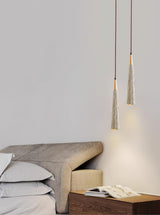 Pleated Concrete Pendant Light with Wood Accents for Modern Dining and Kitchen Decor