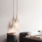 Pleated Concrete Pendant Light with Wood Accents for Modern Dining and Kitchen Decor