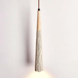 Pleated Concrete Pendant Light with Wood Accents for Modern Dining and Kitchen Decor
