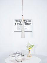 Pleated Concrete Pendant Light with Wood Accents for Modern Dining and Kitchen Decor