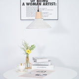 Pleated Concrete Pendant Light with Wood Accents for Modern Dining and Kitchen Decor