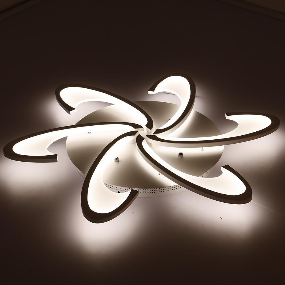 Contemporary Geometric Wave LED Flush Mount Ceiling Light Modern Circle Dimmable Fixture