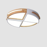 Modern Geometric Quartered Circle LED Flush Mount Ceiling Light Dimmable Lamp